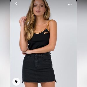 Afends Schouler uneven hem skirt Black Denim Size 4 NWT